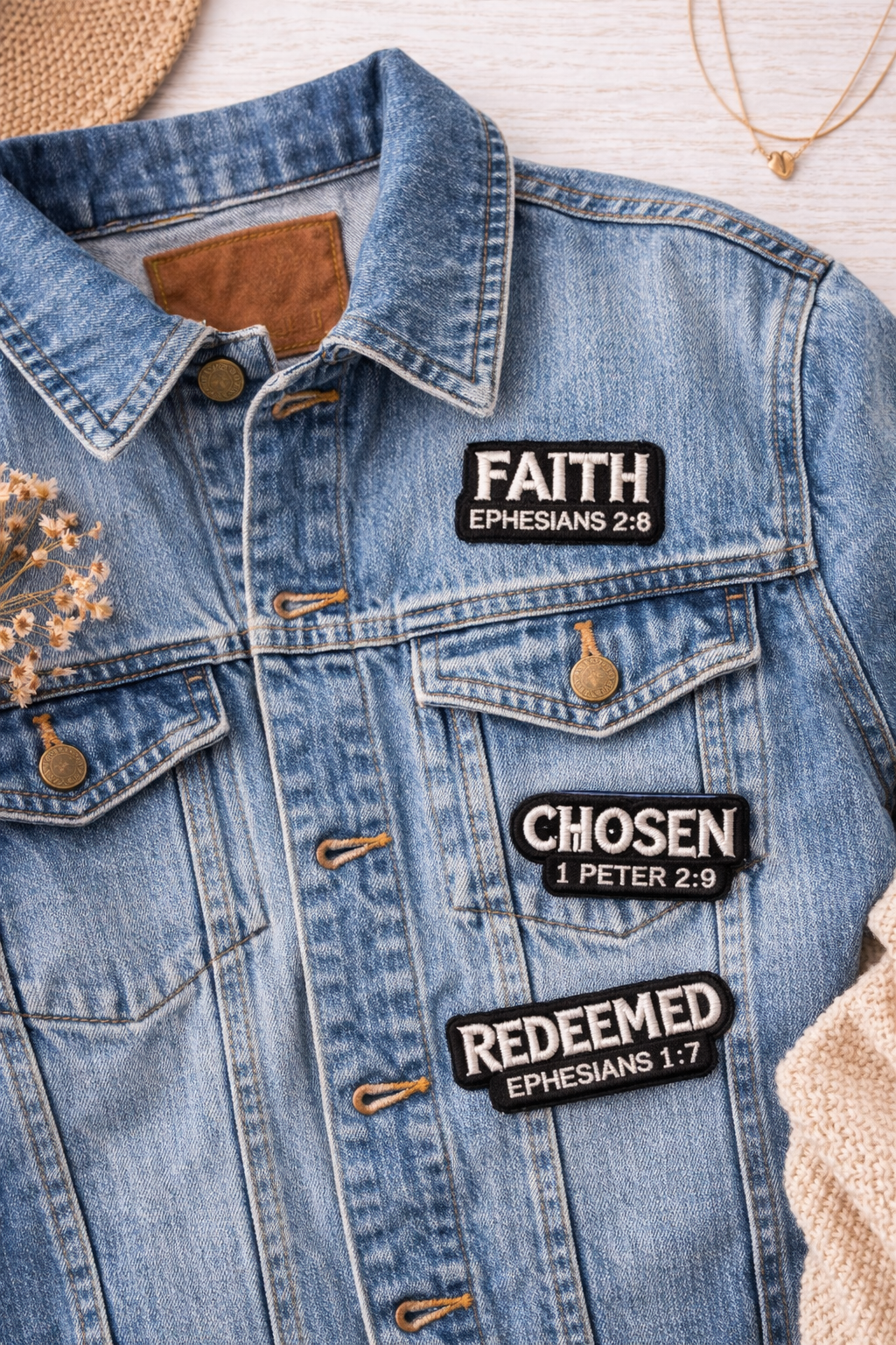 Faith-Based Iron-On Patches | Christian Scripture Patches