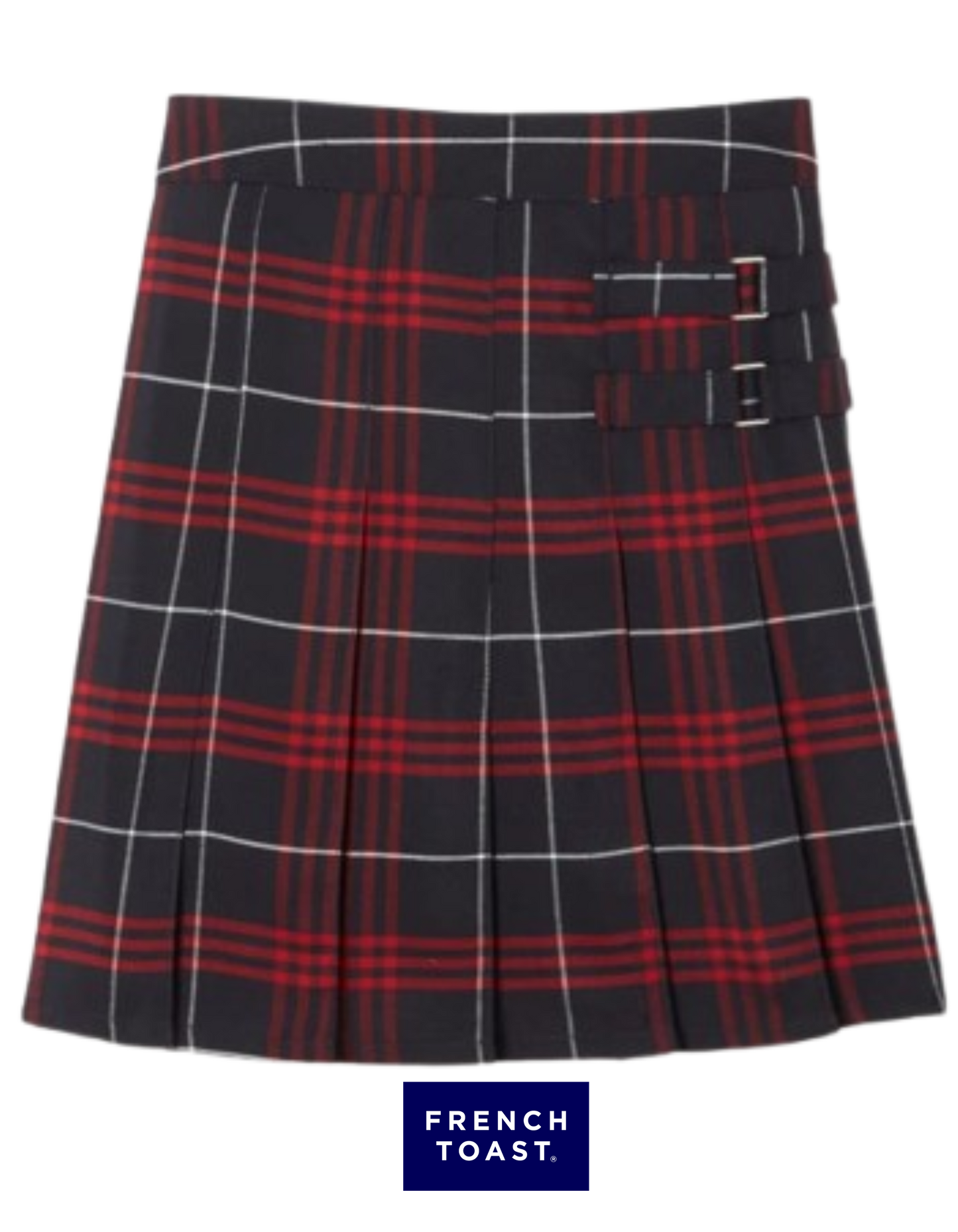 Plaid Pleated Two-Tab Skort